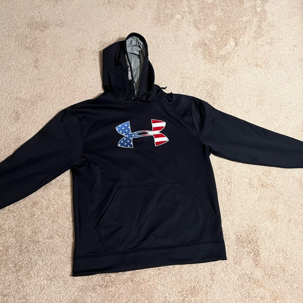 Under Armour Navy Hoodie with Patriotic Logo